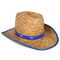 AUSSIE STRAW HAT W/BINDING