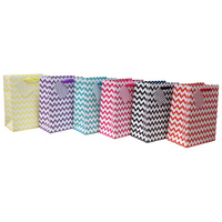 ZIG ZAG GIFT BAGS 26X32X12CM 6ASST