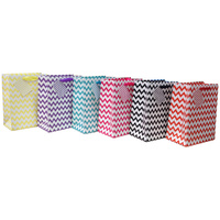 ZIG ZAG GIFT BAGS 18X23X10CM 6ASST