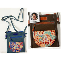 CANVAS LEATHER HAND BAG YAKINNO 23X20CM 2ASST
