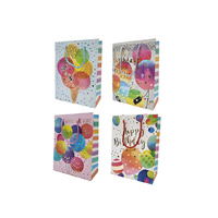 GIFT BAG GLITTER BIRTHDAY BALLOONS 26X32CM QTY 12