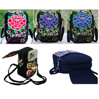 SHOULDER BAGS WITH FLOWERS 20X15CM 3ASST QTY 6