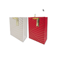 GIFT BAG EMBOSSED GOLD STAMP L QTY 12