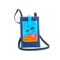LEATHER DENIM CROSSBODY 20X12.5CM