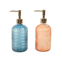 EMBOSSED GLASS SOAP DISPENSER 19X7X7CM UN12