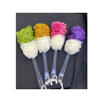 BATH SPONGE LONG HANDLE 42CM 4ASST