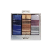 HANDKERCHEIF MENS COTTON PACK 3
