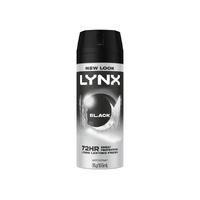 LYNX DEO BLACK 72H 165ML SOLD QTY 6