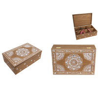 24X16CM BOHO/MANDALA DESIGN MDF BOX QTY 2