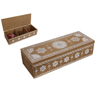 24CM BOHO BOX WITH TRIPLE DIVIDERS QTY 2