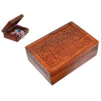 18X13CM MANDALA CARVED BOX QTY 2