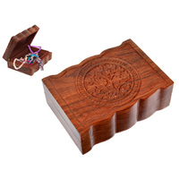 18X13CM CARVED FLOWER OF LIFE BOX QTY 2