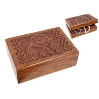 18X13CM CARVED DREAMCATCHER BOX QTY 2