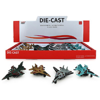DIE CAST PULLBACK FIGHTER PLANE 12CM 4ASST UN12