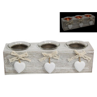 25CM HEART TRIPLE CANDLE HOLDER D�COR