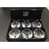 CRYSTAL DIAMOND T/LIGHT HOLDER 7CM UN6