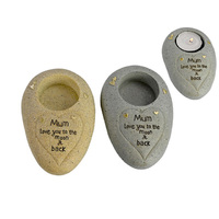 12CM MUM ROCK T/LIGHT HOLDER 2ASST QTY 4