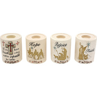 TEALIGHT HOLDER GLITTER 4ASST SOLD QTY8
