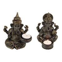 14CM GANESH TEALIGHT/INCENSE HOLDER 2ASST