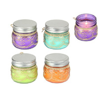 110G HENNA GLASS JAR CANDLE 4ASST SOLD QTY 8