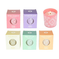 120G BOHO ORGANICS CANDLE W/GEM 6ASST