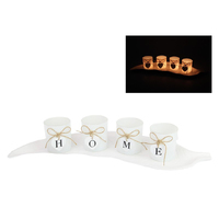 50CM MDF LEAF TRAY W/HOME MOTIF CANDLES