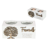 18CM FRIENDS TWIN T/LIGHT HOLDER QTY 2