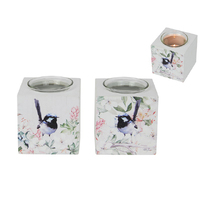 8X8CM MDF WREN CANDLE HOLDER 2ASST