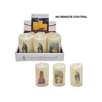 LED CANDLE 7.5X12.5CM RELIGIOUS UN6