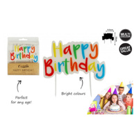 HAPPY BIRTHDAY CANDLE 10X9.5CM SOLD QTY12