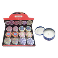 MOROCCAN THEMED CANDLE IN TIN LARGE UN12