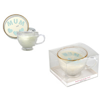 MUM TEA CUP CANDLE VANILLA 30HR