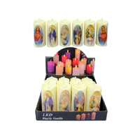 CANDLE LED SWINGING CHURCH 5X11CM UN12