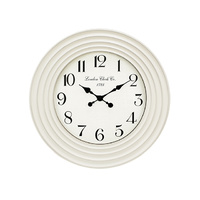 57CM WHITE CLOCK W/RIPPLED EDGES SOLD QTY2