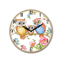 28.8CM MDF OWL WALL CLOCK