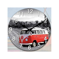 CLOCK RED COMBI 17CM