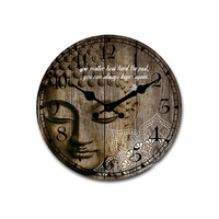 58CM BUDDHA WITH MANDELA MDF CLOCK