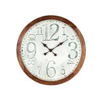 XL TIMBER FRAME DISTRESSED WALL CLOCK 63CM