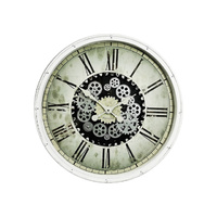 76CM WHITE INNER WORKINGS CLOCK