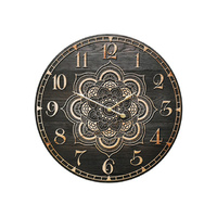 58CM BLACK AND BROWN MANDALA CLOCK