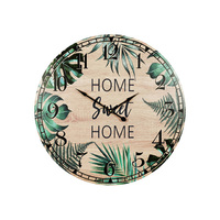 58CM HOME SWEET HOME FERN CLOCK QTY 2