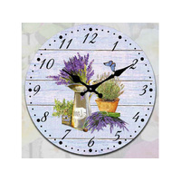 CLOCK LAVENDER BOUQUET 30CM