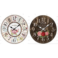 FLOWER WALL CLOCK 2ASST