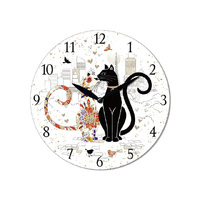28.8CM MDF CAT COUPLE WALL CLOCK