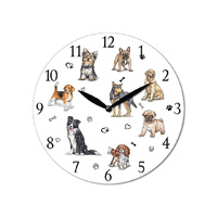 MDF DOG WALL CLOCK 28.8CM