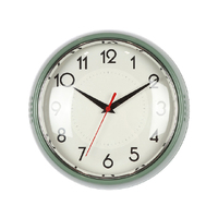 GREEN PLASTIC WALL CLOCK 24X24X6.5CM