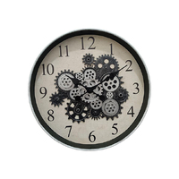 50CM WHITE FRAMED COG CLOCK QTY 2