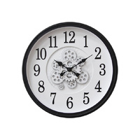 50CM BLACK COG CLOCK WITH NUMBERS