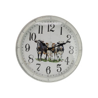40CM BLACK AND WHITE COW CLOCK