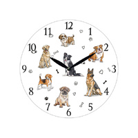 28.8CM MDF DOGS WALL CLOCK
